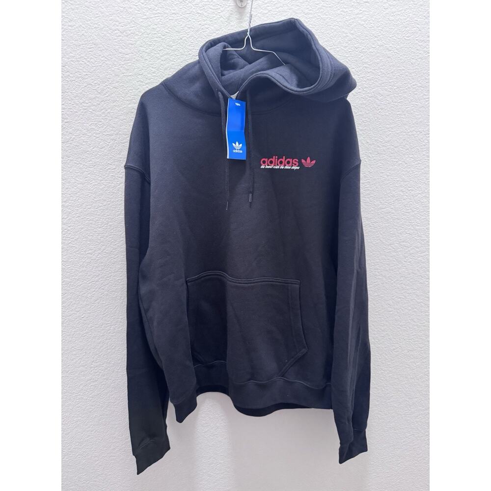 adidas Black Pullover Hoodie Men's Long Sleeve Size L KB4507-270 Hooded
